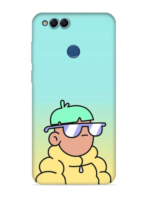 Doodles Cool Character Embossed Soft Silicone Case for Honor 7X