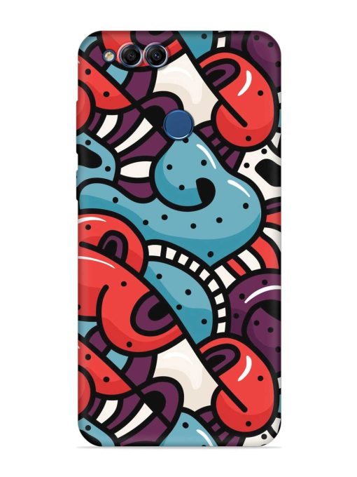 Seamless Backdrop Colorful Embossed Soft Silicone Case for Honor 7X Zapvi