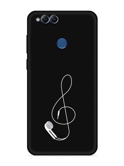 Music Earphone Vector Embossed Soft Silicone Case for Honor 7X Zapvi