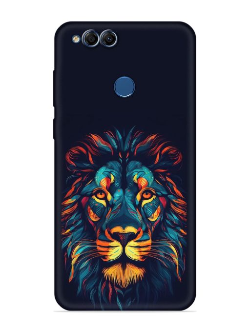 Colorful Lion Embossed Soft Silicone Case for Honor 7X