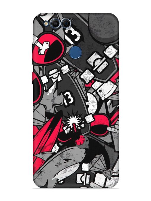 Fictional Doodle Embossed Soft Silicone Case for Honor 7X Zapvi