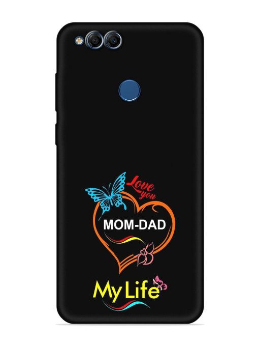 Love You Mom Dad Embossed Soft Silicone Case for Honor 7X Zapvi