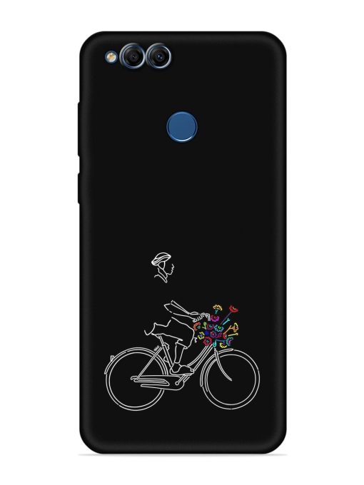 Minimalist Cycle Art Embossed Soft Silicone Case for Honor 7X Zapvi