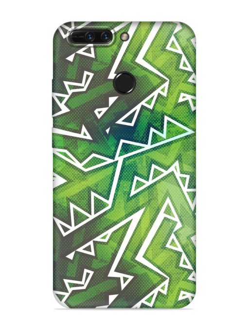 Green Graffiti Seamless Embossed Soft Silicone Case for Honor 8 Pro