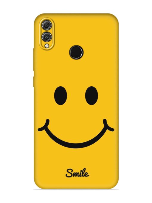 Yellow Smiley Embossed Soft Silicone Case for Honor 8X Zapvi