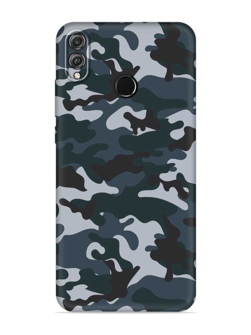 Dark Blue Army Military Art Embossed Soft Silicone Case for Honor 8X Zapvi