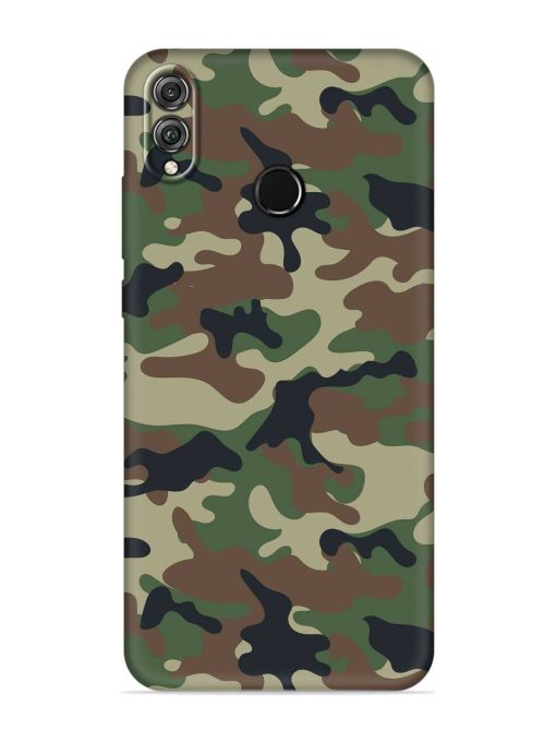 Army Military Camouflage Dark Green Embossed Soft Silicone Case for Honor 8X Zapvi