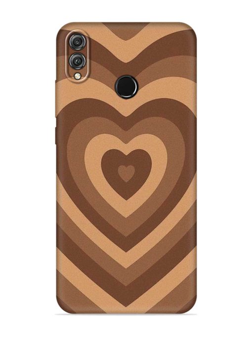 Brown Heart Embossed Soft Silicone Case for Honor 8X Zapvi