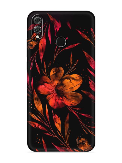 Red Flower Painting Embossed Soft Silicone Case for Honor 8X Zapvi