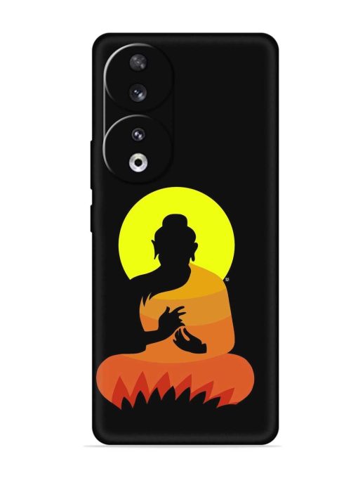 Buddha Art Black Embossed Soft Silicone Case for Honor 90 Zapvi