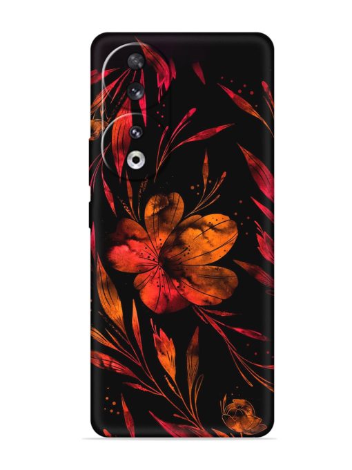 Red Flower Painting Embossed Soft Silicone Case for Honor 90