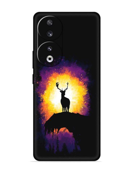 Elk Animal Art Embossed Soft Silicone Case for Honor 90 Zapvi