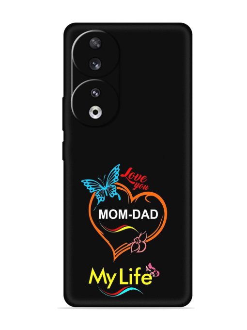 Love You Mom Dad Embossed Soft Silicone Case for Honor 90