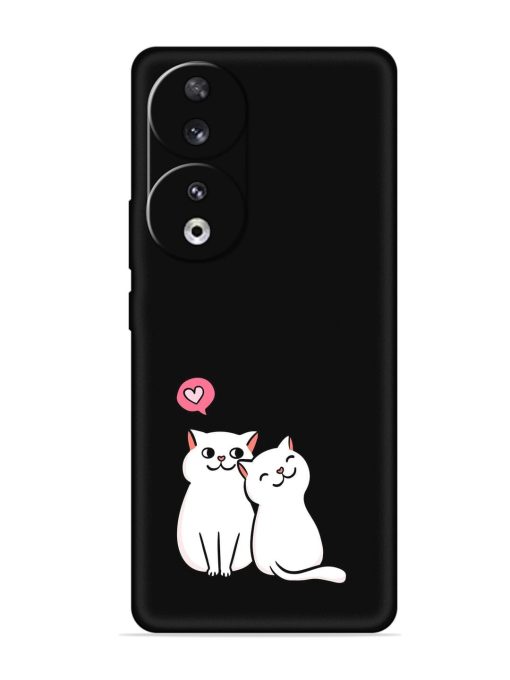 Cute Loving Cats Embossed Soft Silicone Case for Honor 90 Zapvi