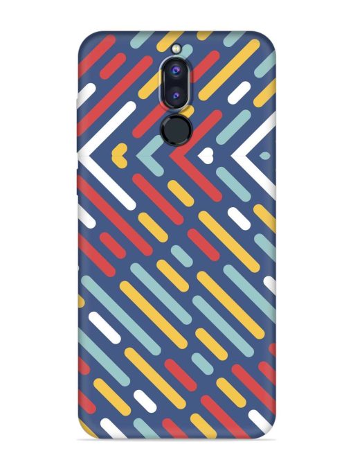 Colored Lines Embossed Soft Silicone Case for Honor 9I Zapvi