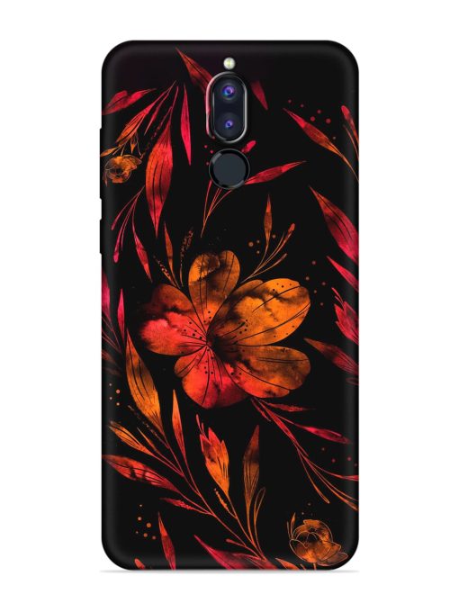 Red Flower Painting Embossed Soft Silicone Case for Honor 9I Zapvi