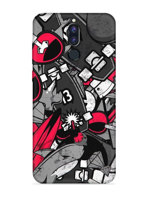 Fictional Doodle Embossed Soft Silicone Case for Honor 9I Zapvi