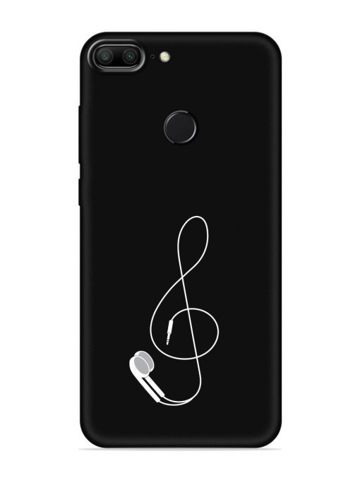 Music Earphone Vector Embossed Soft Silicone Case for Honor 9 Lite