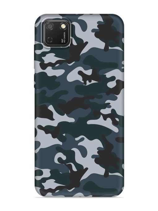 Dark Blue Army Military Art Embossed Soft Silicone Case for Honor 9S Zapvi