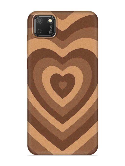 Brown Heart Embossed Soft Silicone Case for Honor 9S Zapvi