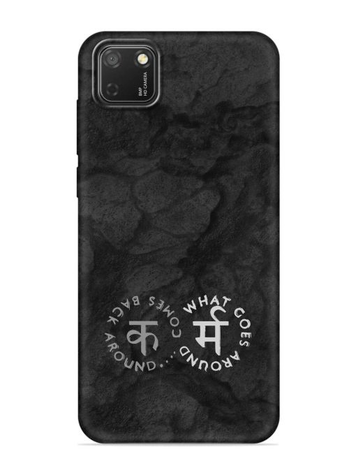 Karma Hindi Word Embossed Soft Silicone Case for Honor 9S Zapvi