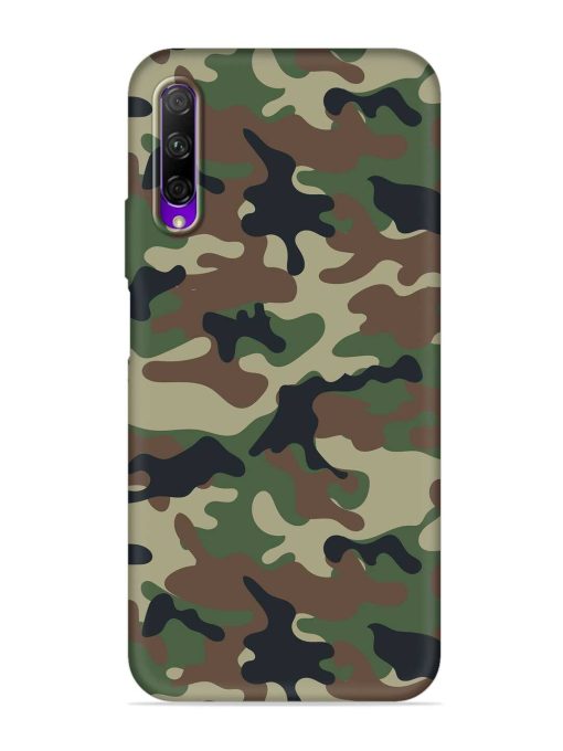 Army Military Camouflage Dark Green Embossed Soft Silicone Case for Honor 9X Pro Zapvi