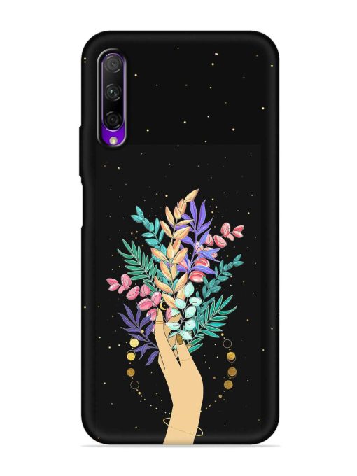 Flower On Hand Embossed Soft Silicone Case for Honor 9X Pro Zapvi