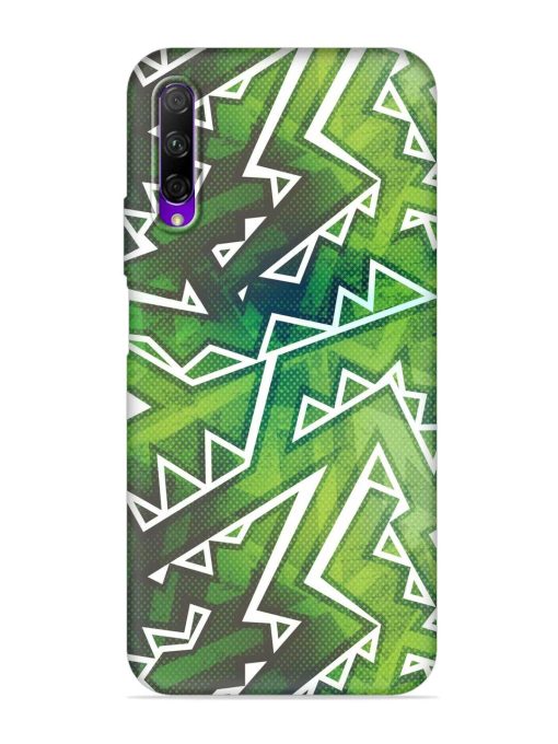 Green Graffiti Seamless Embossed Soft Silicone Case for Honor 9X Pro Zapvi