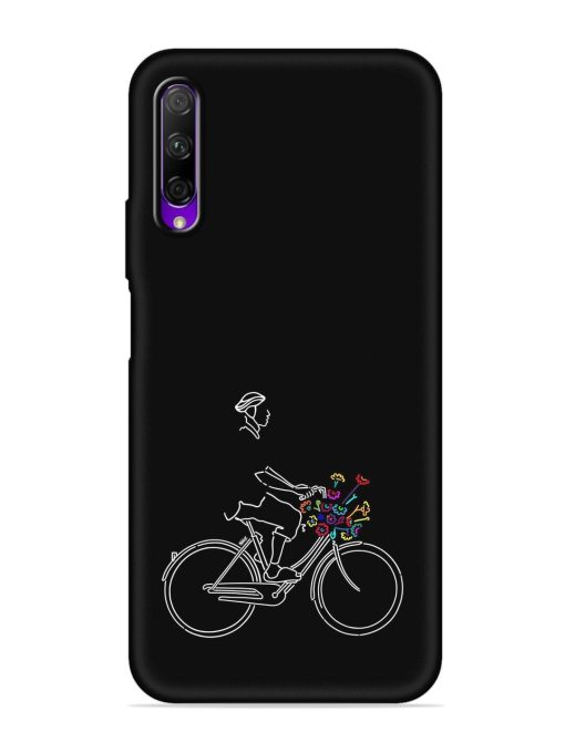 Minimalist Cycle Art Embossed Soft Silicone Case for Honor 9X Pro