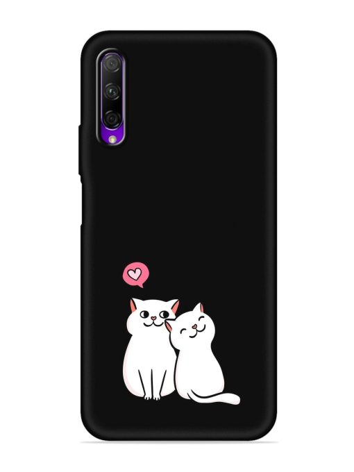 Cute Loving Cats Embossed Soft Silicone Case for Honor 9X Pro Zapvi