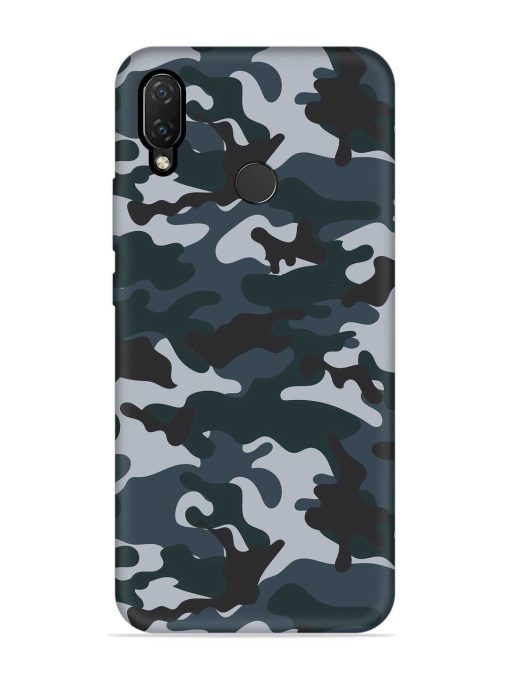 Dark Blue Army Military Art Embossed Soft Silicone Case for Honor Nova 3I Zapvi