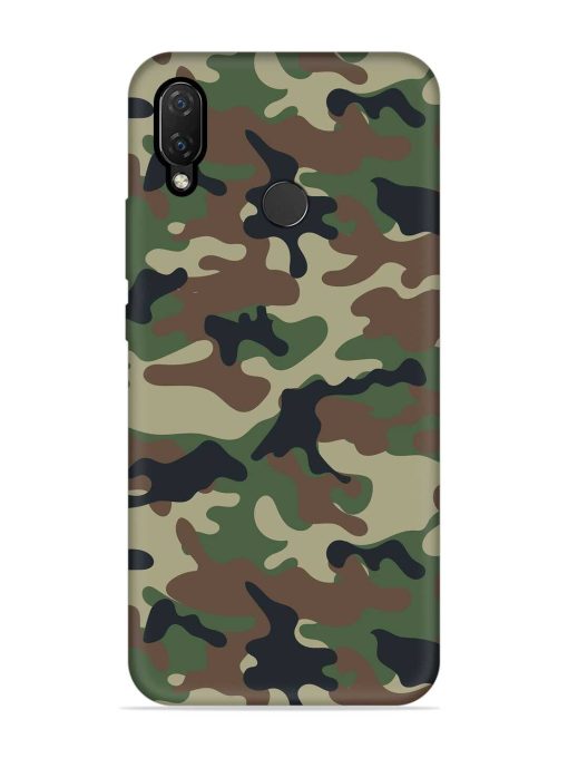 Army Military Camouflage Dark Green Embossed Soft Silicone Case for Honor Nova 3I Zapvi