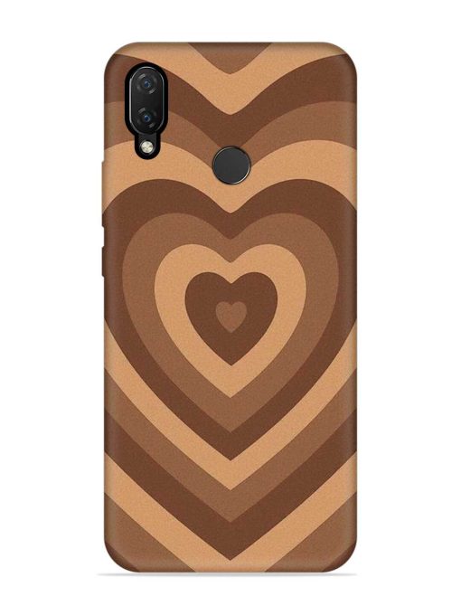 Brown Heart Embossed Soft Silicone Case for Honor Nova 3I Zapvi