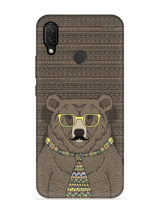 Grizzly Bear Embossed Soft Silicone Case for Honor Nova 3I