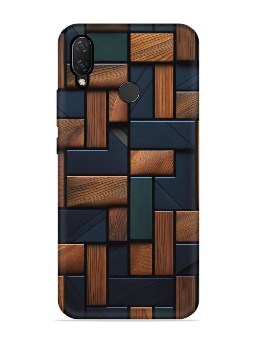 Wooden Background Cubes Embossed Soft Silicone Case for Honor Nova 3I