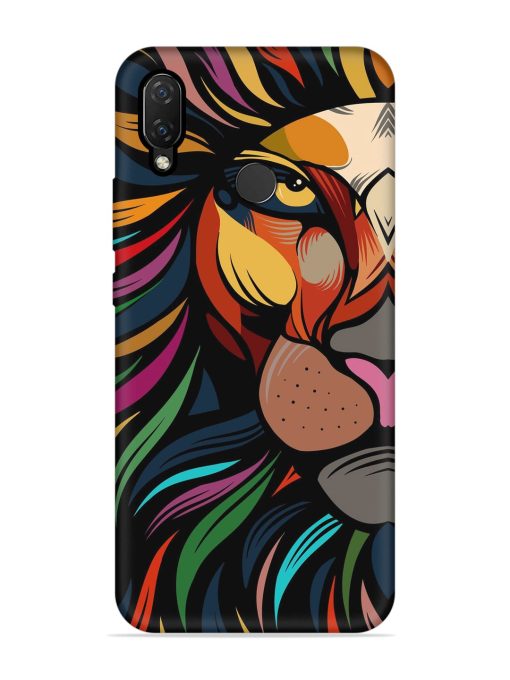 Trippy Lion Art Embossed Soft Silicone Case for Honor Nova 3I