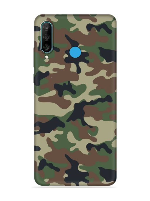 Army Military Camouflage Dark Green Embossed Soft Silicone Case for Honor P30 Lite Zapvi