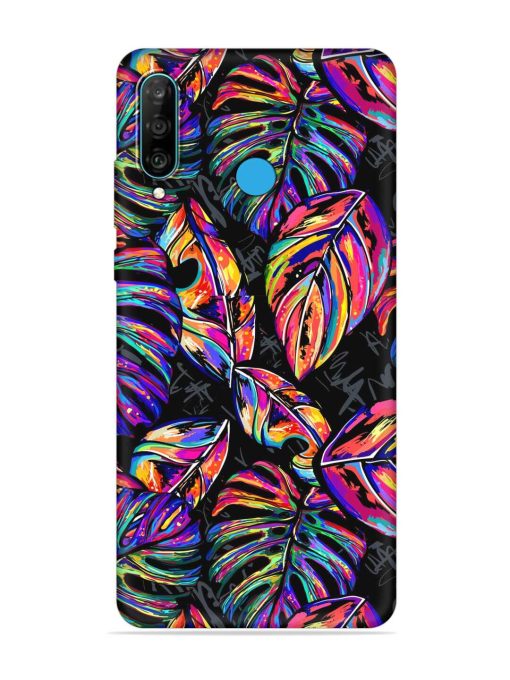 Tropical Seamless Vector Embossed Soft Silicone Case for Honor P30 Lite Zapvi