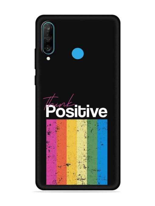 Think Positive Typography Embossed Soft Silicone Case for Honor P30 Lite