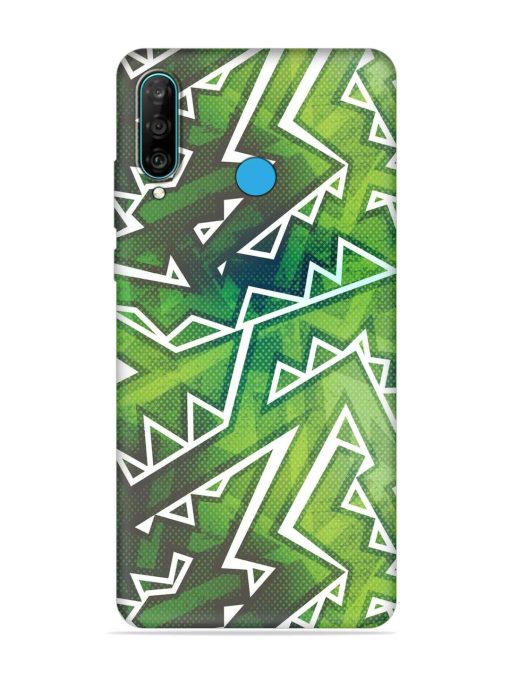 Green Graffiti Seamless Embossed Soft Silicone Case for Honor P30 Lite Zapvi