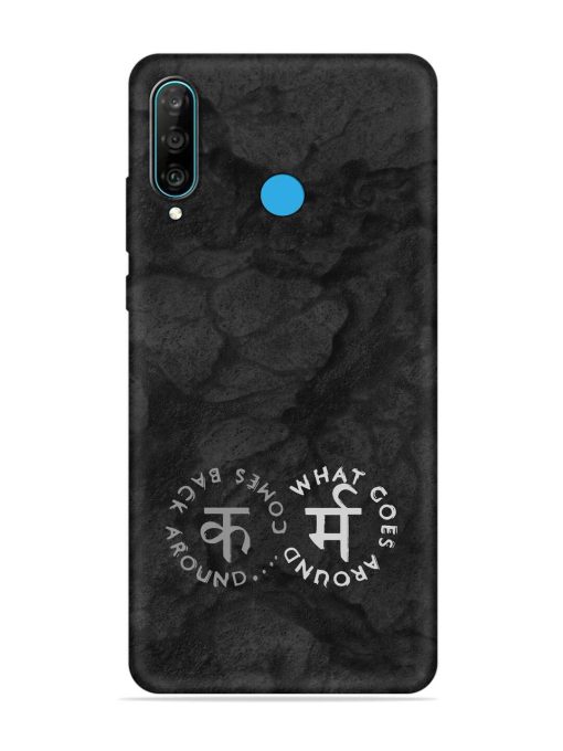 Karma Hindi Word Embossed Soft Silicone Case for Honor P30 Lite Zapvi