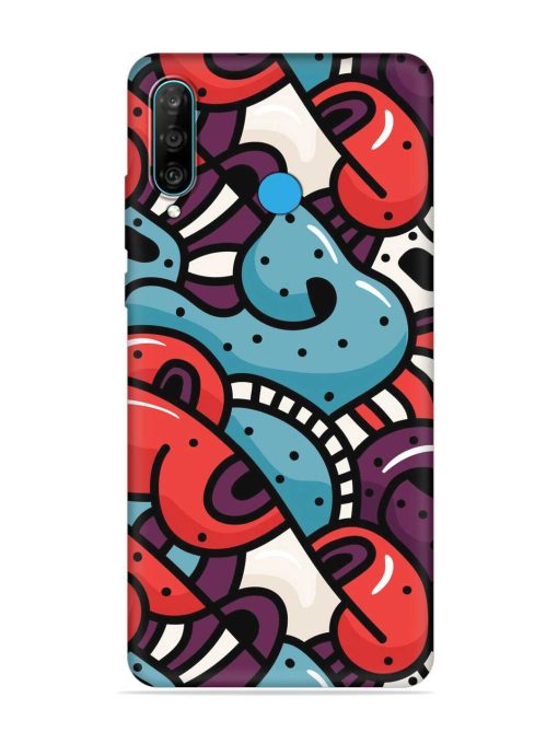 Seamless Backdrop Colorful Embossed Soft Silicone Case for Honor P30 Lite