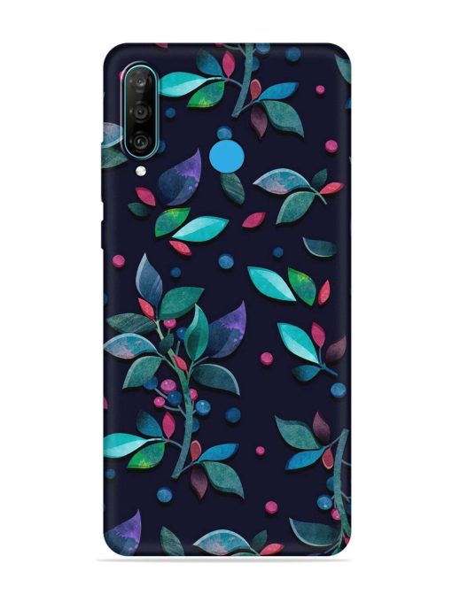 Decorative Watercolor Flower Embossed Soft Silicone Case for Honor P30 Lite Zapvi