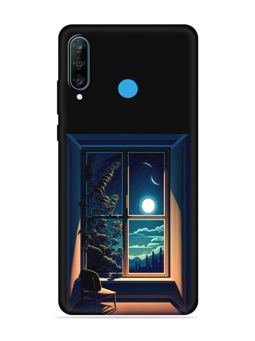 Night View At Window Embossed Soft Silicone Case for Honor P30 Lite