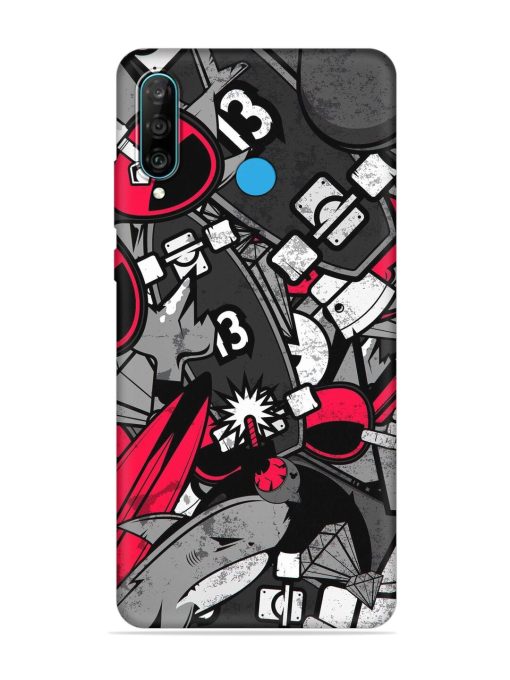 Fictional Doodle Embossed Soft Silicone Case for Honor P30 Lite Zapvi