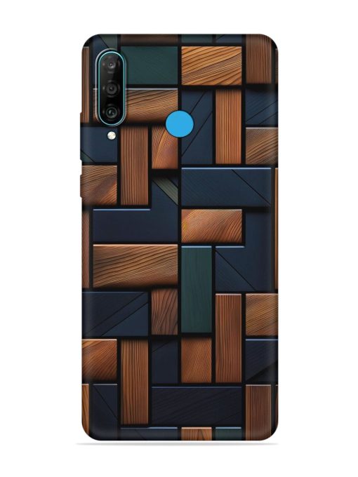 Wooden Background Cubes Embossed Soft Silicone Case for Honor P30 Lite Zapvi