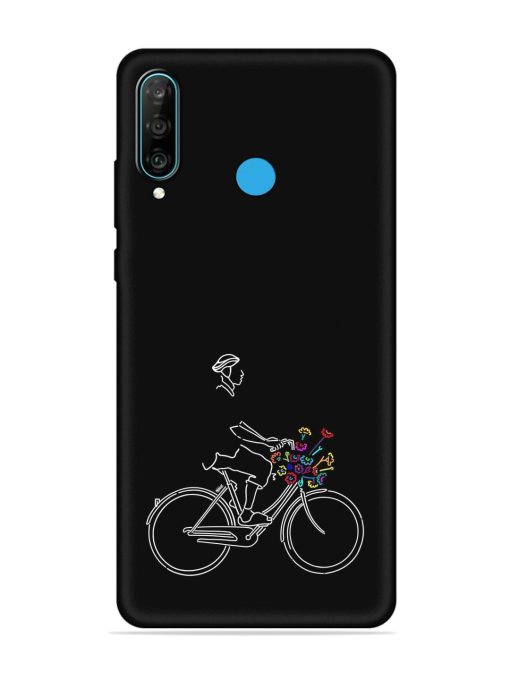 Minimalist Cycle Art Embossed Soft Silicone Case for Honor P30 Lite