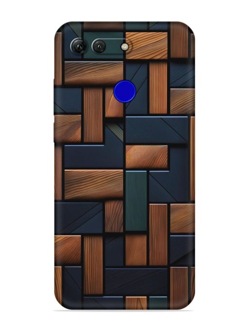 Wooden Background Cubes Embossed Soft Silicone Case for Honor View 20 Zapvi