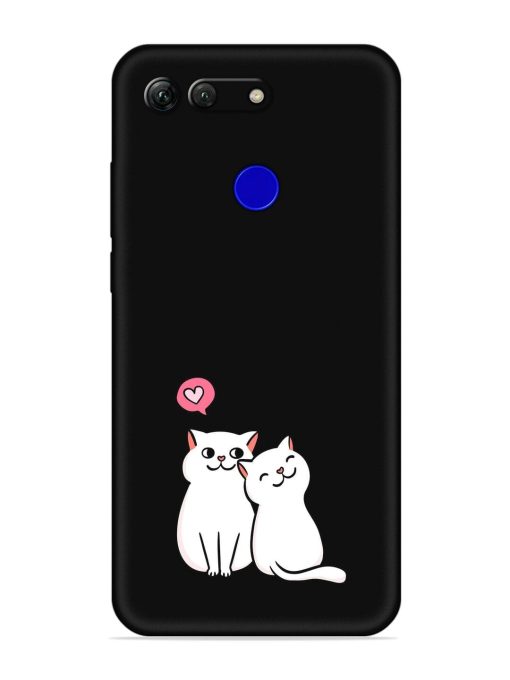 Cute Loving Cats Embossed Soft Silicone Case for Honor View 20