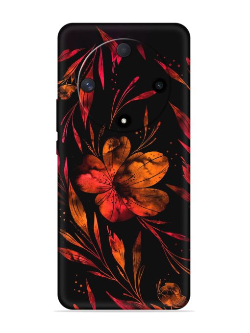 Red Flower Painting Embossed Soft Silicone Case for Honor X9b (5G) Zapvi